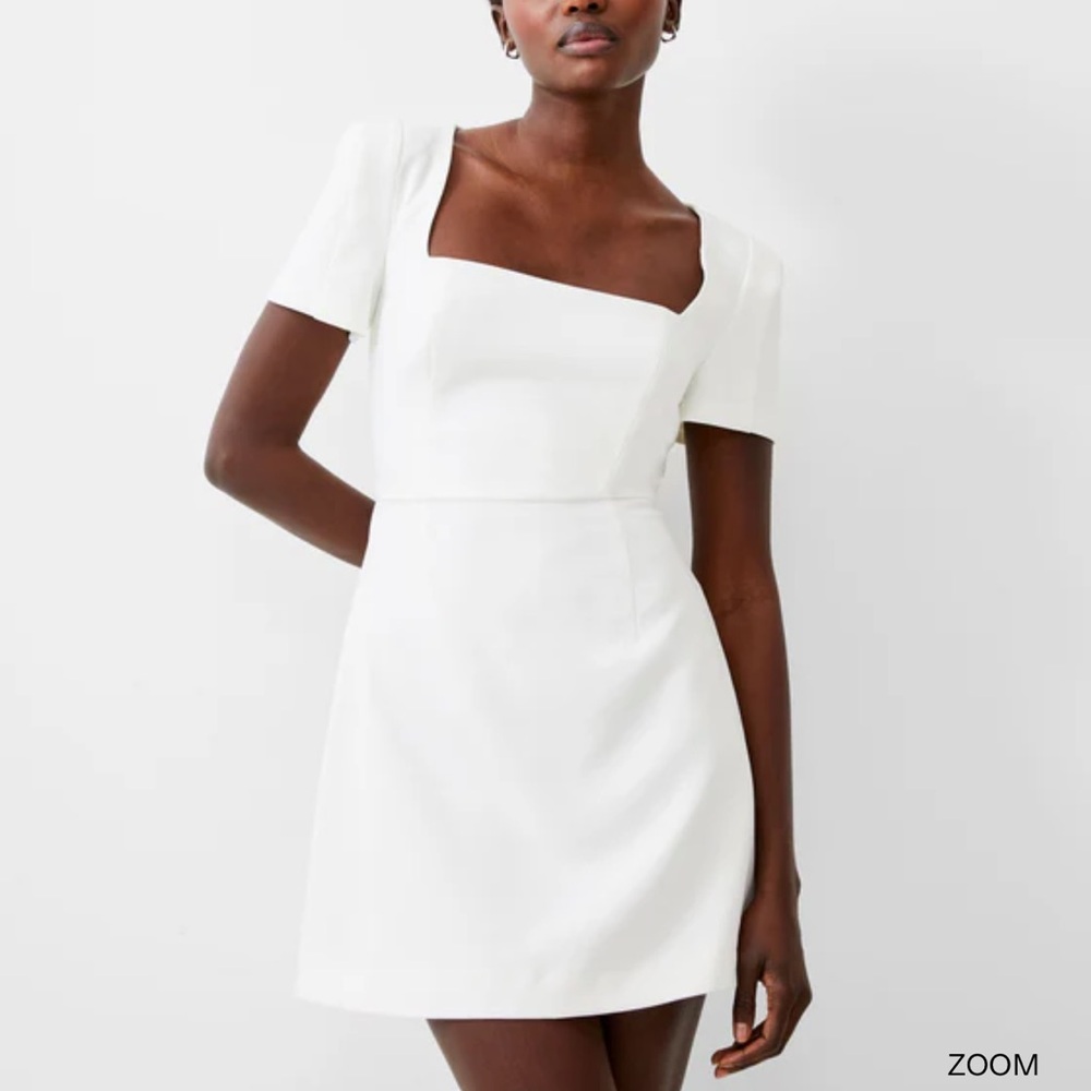 French Connection Whisper Square Neck Short Sleeve Mini Dress